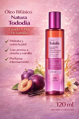 Oleo Bifasico Natura Tododia Ciruela Y Flor De Vainilla 120m