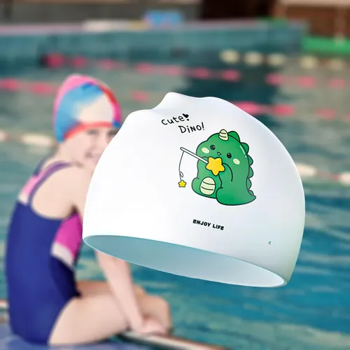 Gorro De Natación Para Niños, Elástico De Silicona, Antidesl
