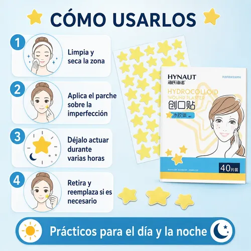 Parches Hidrocoloides Estrella Acne 3 Cajas 120 Pzs