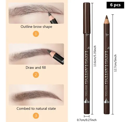 6 Lápices Para Cejas, Lápices De Cejas De Núcleo