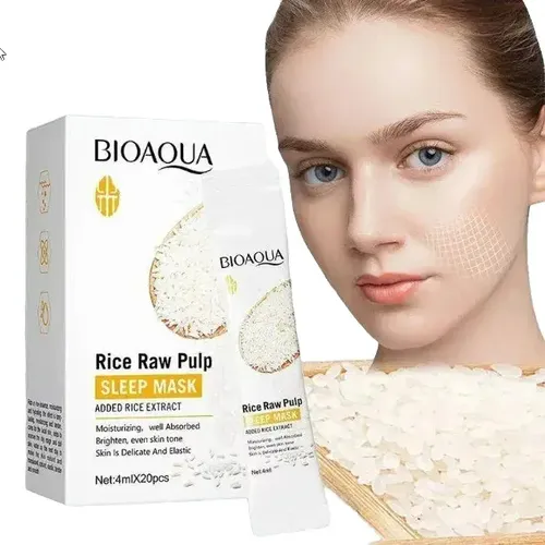 Mascarilla Facial Nocturna De Arroz Bioaqua X20 Sobres Crema Todo Tipo De Piel