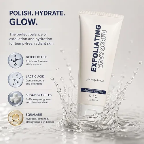 Exfoliating Scrub With Glycolic Acid, Lactic Acid, Sugar &