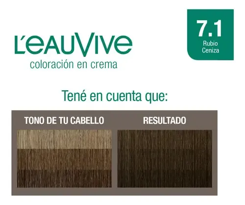 L’eau Vive Kit Tintura Coloración En Crema Tono 7.1 rubio ceniza