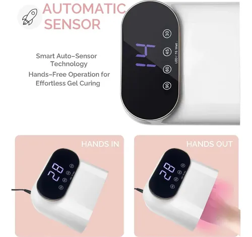 Lámpara Uv Led 76w Obegoo Para Esmalte En Gel Con Sensor