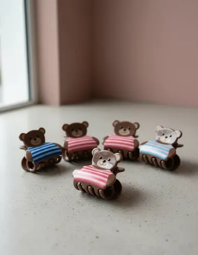 Broches Hebilla Osito Pack X12 Gancho Pelo Infantil
