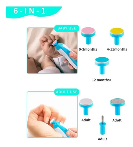 Lima de Uñas Eléctrica Inalámbrica Showel B40 Para Bebés y Adultos 6000 RPM