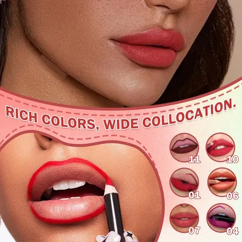 Ljybobin Set 12 Delineadores Labiales Mate Waterproof