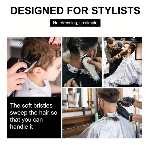 1 Cepillo Profesional Para Limpieza De Cuello De Barbero Negro