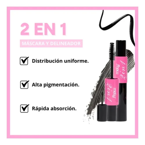 Máscara Para Pestañas Y Delineador 2 In 1 Mely