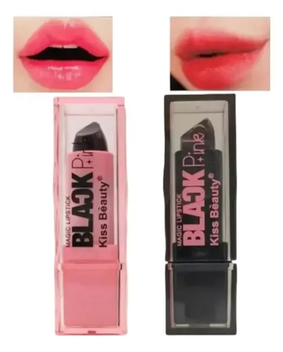 Labial Magico Black Pink Lipstick – Kiss Beauty Color Negro