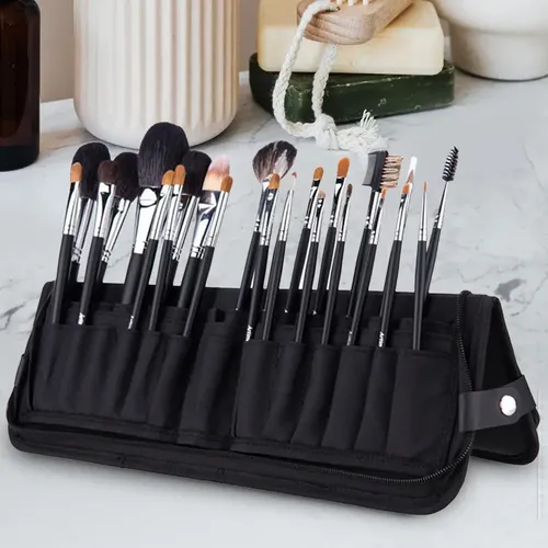 F` Professional Makeup Brush Organizer Bag, .