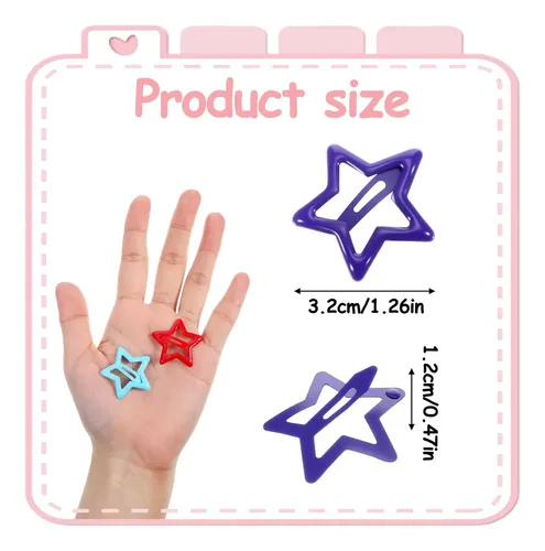 200 Pinzas De Pelo Con Forma De Estrella De Colores Para Niñ