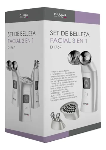 Masajeador Facial Duga D1767 3 Cabezales 3 En 1 Set Belleza