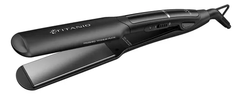 Planchita Pelo Gama X Wide Titanio Profesional Placas Anchas Color Negro