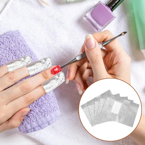 100 Envolturas De Papel De Aluminio Para Uñas Mozeat