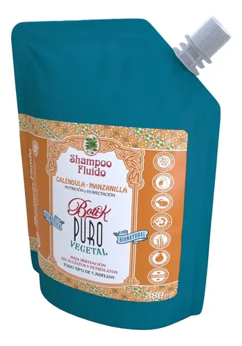 Shampoo Fluido Sachet Caléndula Manzanilla 380ml Boti-k