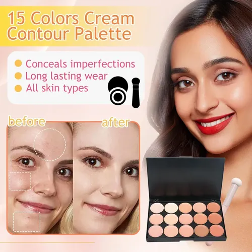 Paleta Contorno Crema Xmxuemei 15 Colores Multiuso