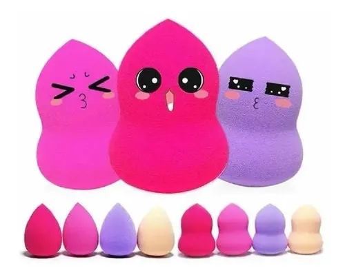 Set 10 Esponjas Blender Maquillaje Base Contorno Corrector