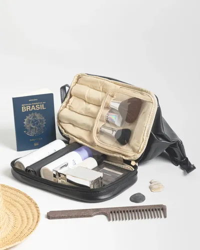 Neceser De Viaje Doble Compartimento Maquillaje Brochas