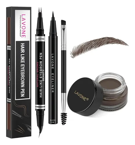 Kit De Cejas Microblading Lavone Marrón Medio