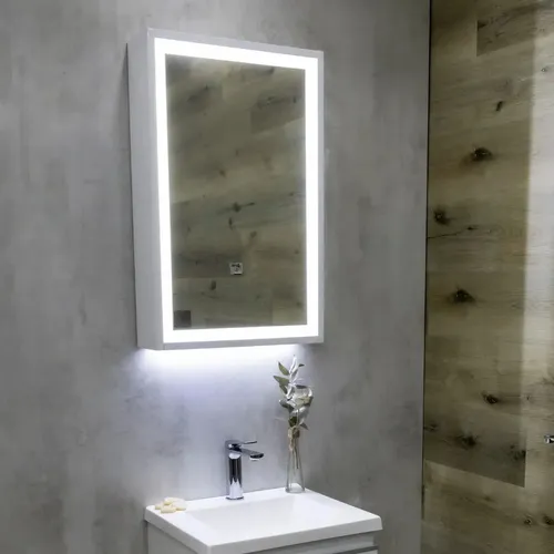 Botiquin Espejo Bernova De 50cm Blanco Con Luz Led Blanco