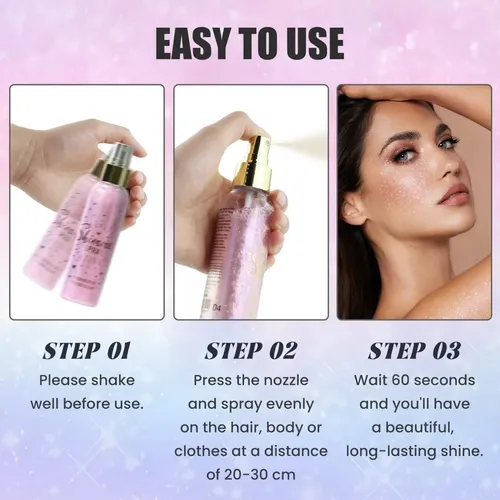 Glitter Spray Brillo Para Cuerpo Y Cabello 110 Ml
