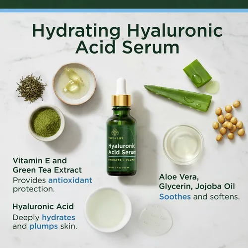 Sérum De Ácido Hialurónico Tree Of Life Para Rostro, 2 Onzas