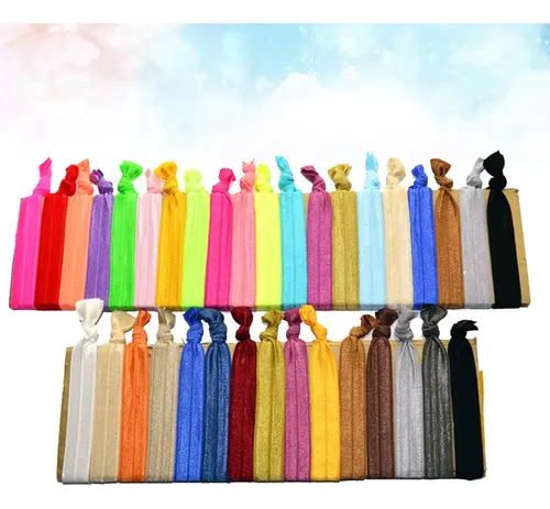 200 Cintas Elásticas Para Cabello En Colores Sólidos