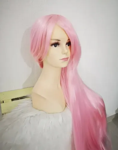 2026 Peluca Rosa Claro (flamingo) Larga Kanekalon 100 Cm