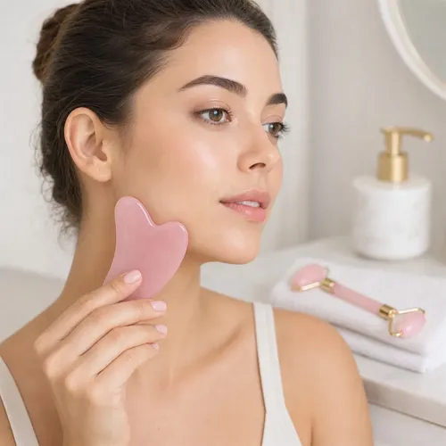 Juego 1 Pieza Rodillo Y Gua Sha Masaje Facial Multicolor
