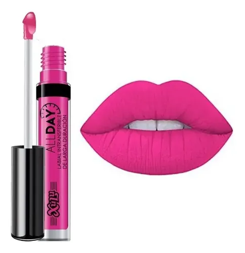 Labial Líquido Intransferible All Day Larga Duración Z249 Acabado Mate Color 02 – Fucsia