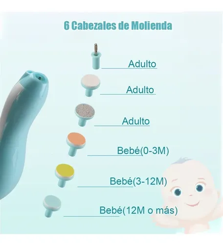 Lima De Uñas Bebe, 6 Cabeza Molienda Y 1 Cortauñas Niños /s