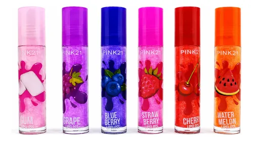 Brillo Labial Roll On Glitter 36 Unidades Pink 21 Frutales