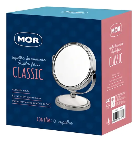 Espejo de Maquillaje Redondo Mor con Aumento y Pie