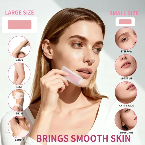 Bandas Depilatorias Faciales 20 Uds Tiras Dobles Cera Fría/p