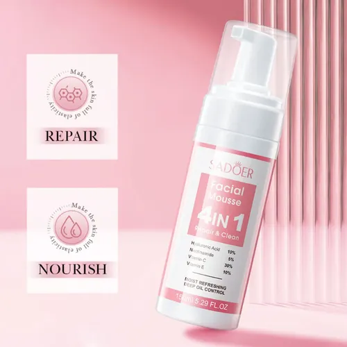 Limpiador Mousse Facial 4 En 1 Multiefecto 150ml Sadoer