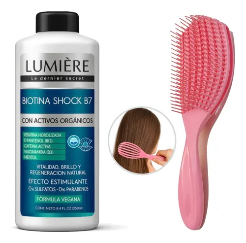 Biotina Capilar Con Keratina 250 + Cepillo Anti Frizz Regalo