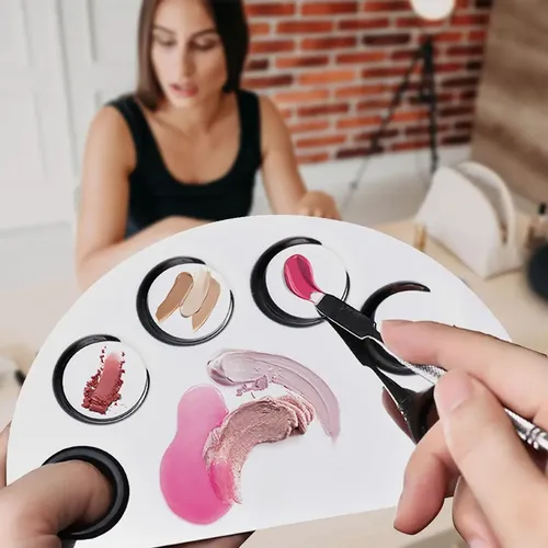 Paleta De Maquillaje De Acero Inoxidable, Paleta De Mezcla