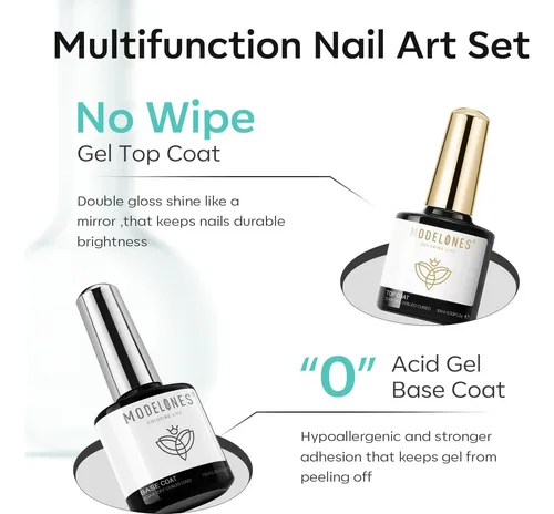 Modelones Kit De Preparación Y Gel Base/top Coat