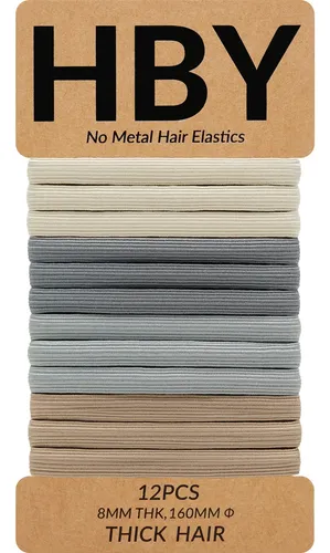 Gomas Para El Pelo Hby 12 Unidades Pelo Grueso 8mm Fijación