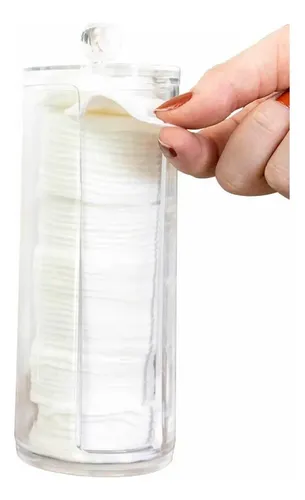Organizador de Maquillaje de Acrílico Transparente con Tapa Redonda
