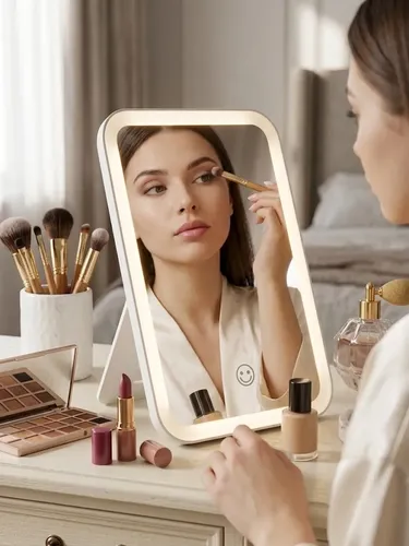 Espejo Con Luz Led Touch Portatil Para Maquillaje Recargable