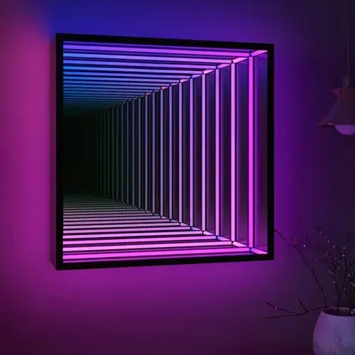 Luz Espejo Infinito Rgb 70cm Control Remoto App Verde Oscuro