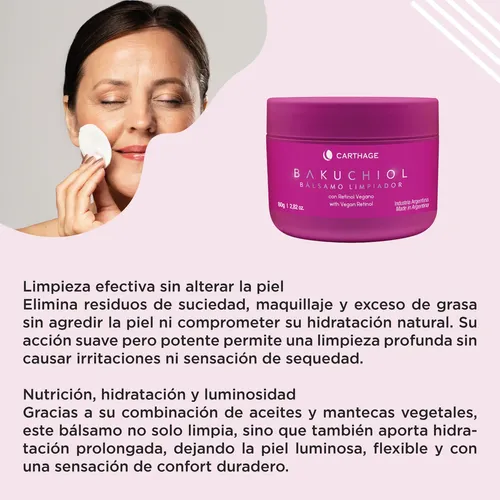 Crema Limpiadora Facial Carthage Balsamo Bakuchiol Retinol