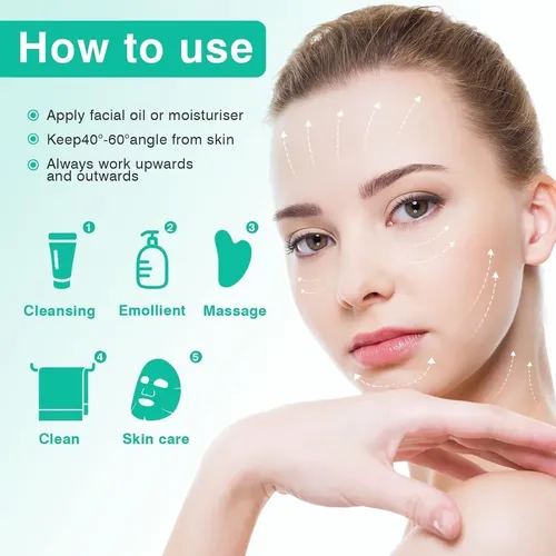 Gua Sha Facial Metal Plata Masajeador Piel Y Ojos