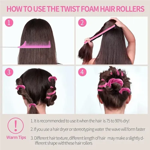 30 Rulos De Pelo Con Peine Varillas Flexi Set De Rizadores