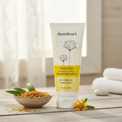 Crema Para Manos Y Pies Ayurdeva’s Caléndula, Aloe & Árnica