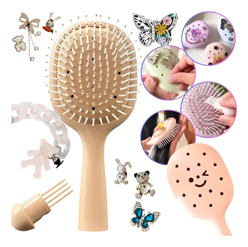 Cepillo Para El Cabello 2 Piezas Con Charms Para Decorar