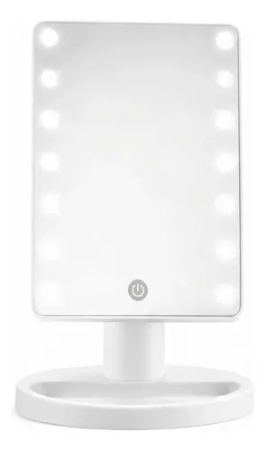 Espejo De Maquillaje Con Luz Led De Mesa Portatil Tactil