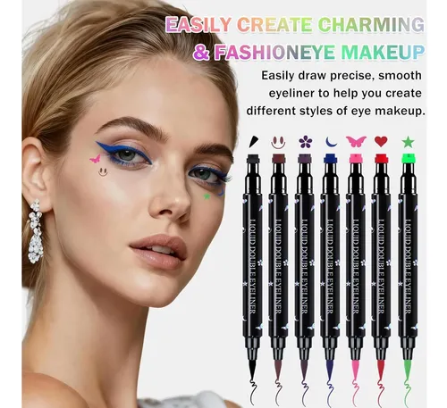 Set De Sellos De Delineador De Ojos 7 Colores, Líquido A
